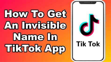 Delete your current username and enter a new one. . Invisible name tiktok